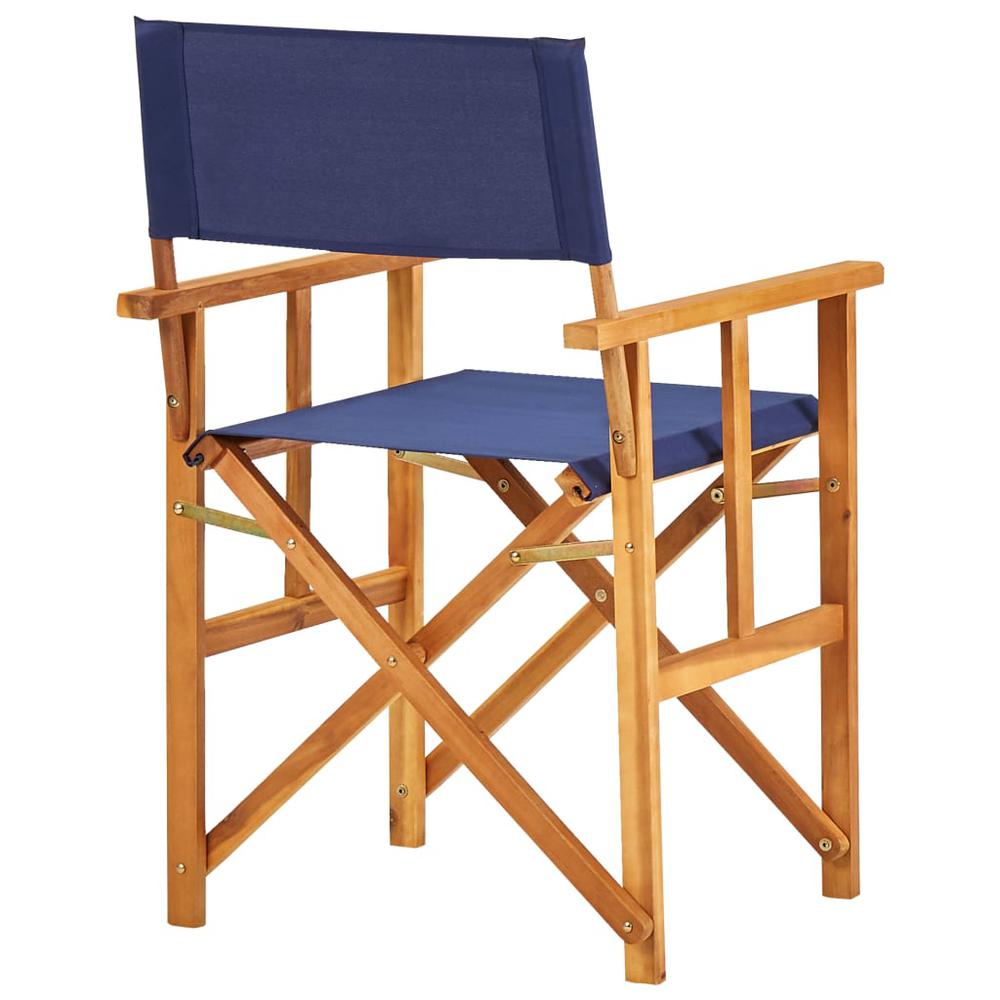 vidaXL Director's Chairs 2 pcs Solid Acacia Wood Blue, 45948. Picture 5
