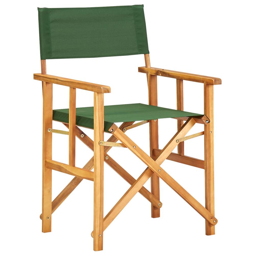 vidaXL Director's Chairs 2 pcs Solid Acacia Wood Green, 45949. Picture 2