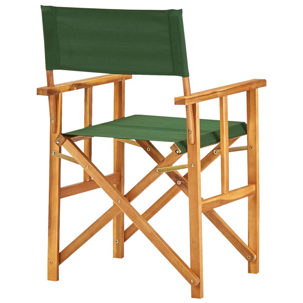 vidaXL Director's Chairs 2 pcs Solid Acacia Wood Green, 45949. Picture 5