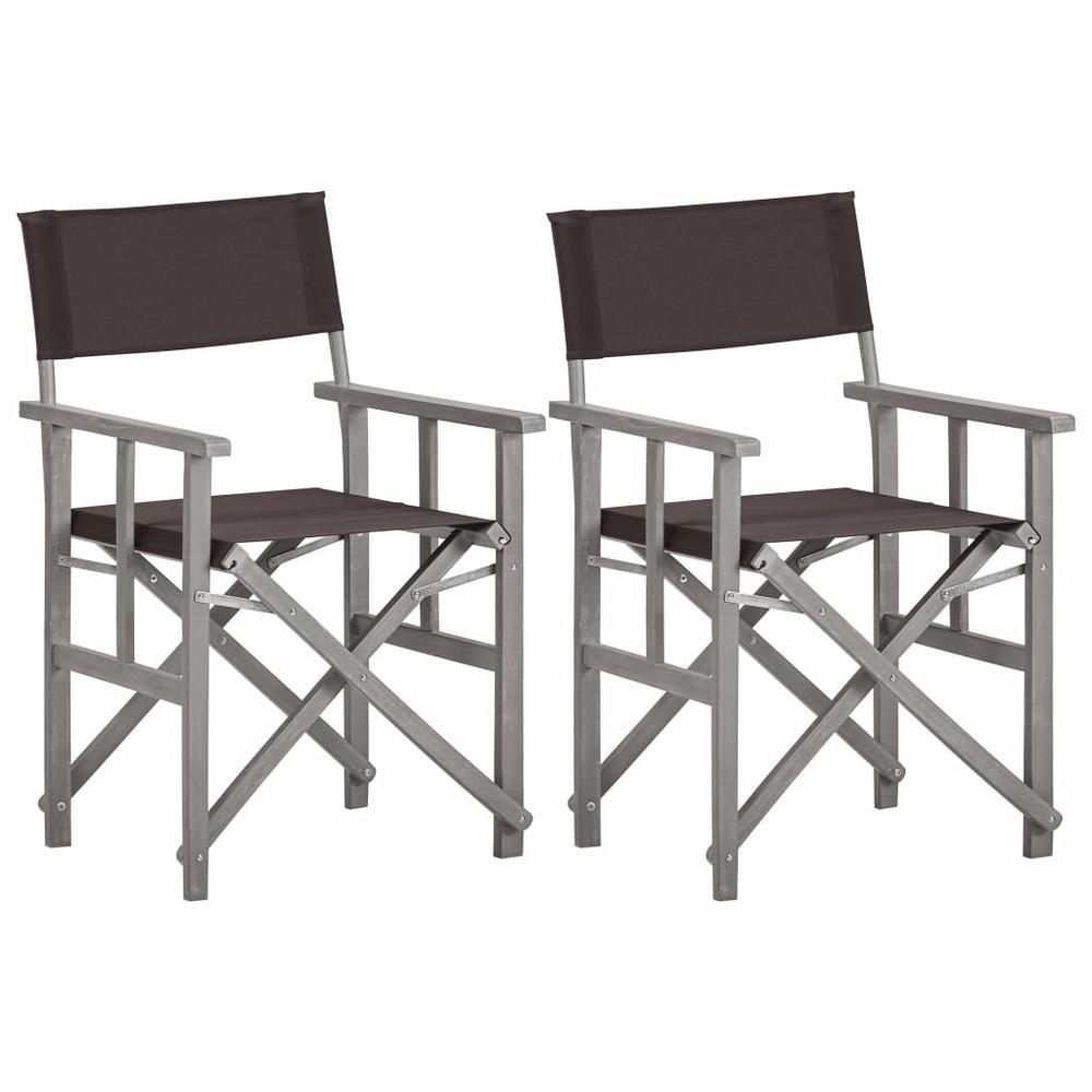 vidaXL Director's Chairs 2 pcs Solid Acacia Wood, 45950. Picture 1
