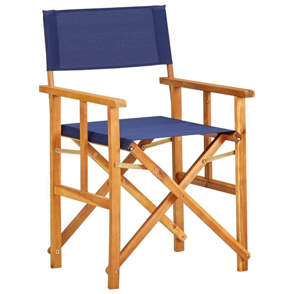 vidaXL Director's Chair Solid Acacia Wood Blue, 45952. Picture 1