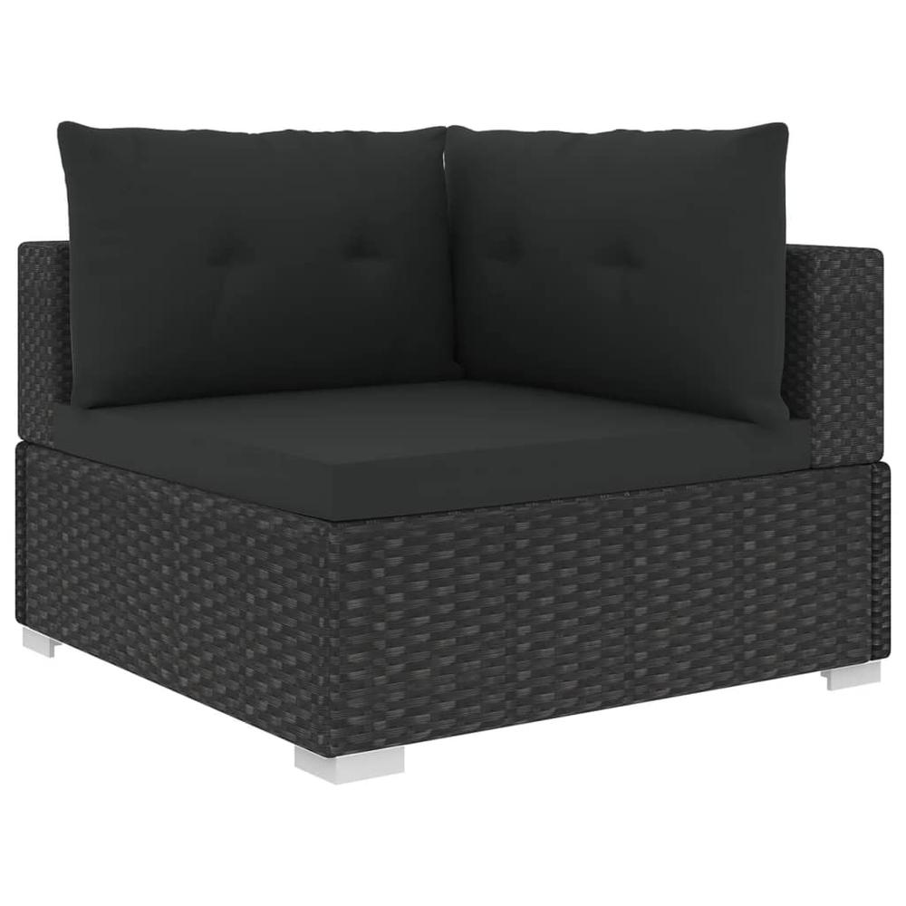 vidaXL 10 Piece Garden Lounge Set with Cushions Poly Rattan Black, 46756. Picture 4