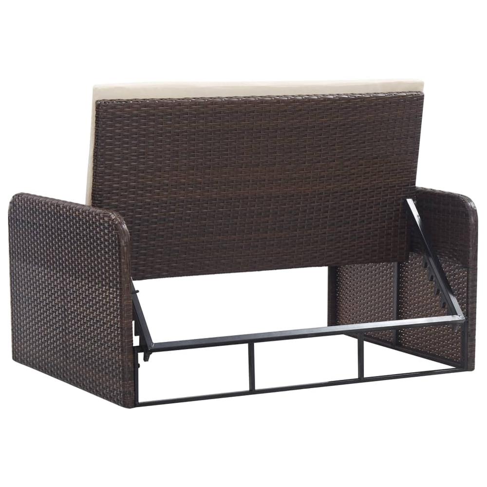 vidaXL 2 Piece Garden Lounge Set with Cushions Poly Rattan Brown, 46079. Picture 7