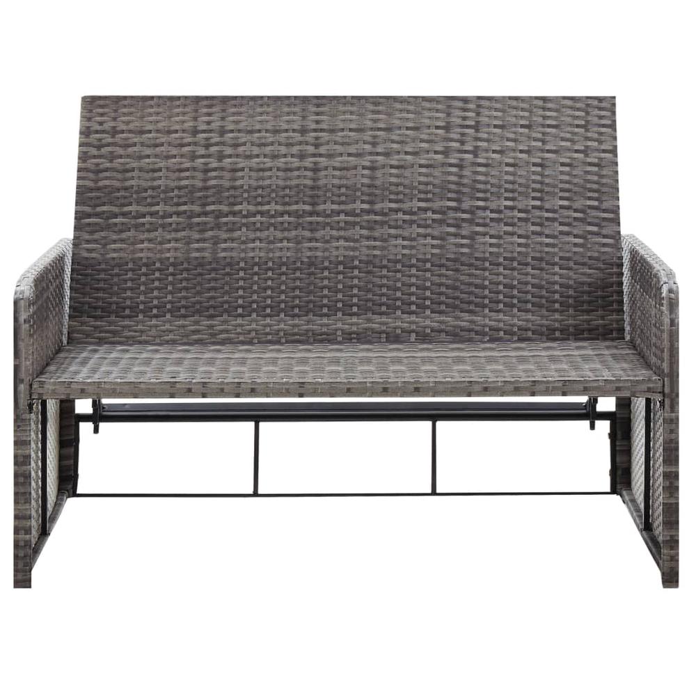 vidaXL 2 Piece Garden Lounge Set with Cushions Poly Rattan Gray, 46080. Picture 6