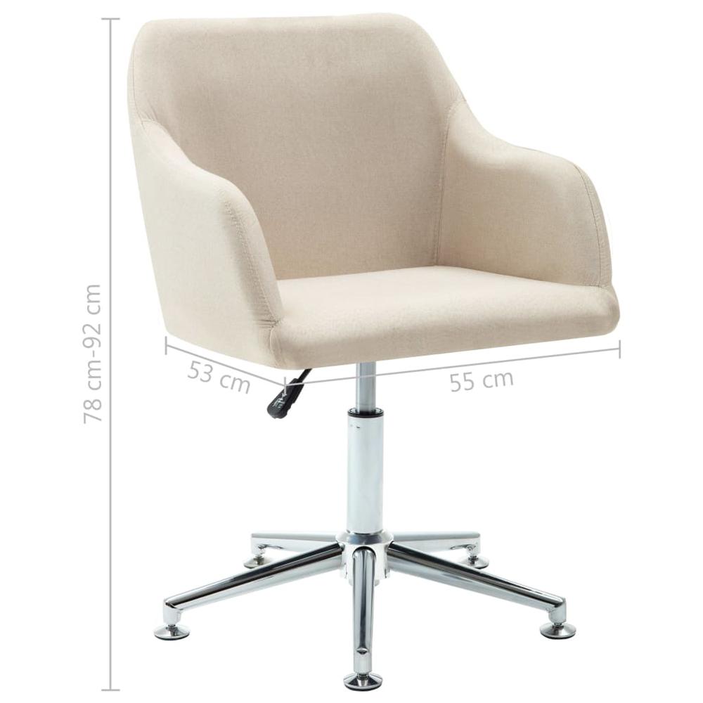 Swivel Dining Chairs 4 pcs Cream Fabric. Picture 9
