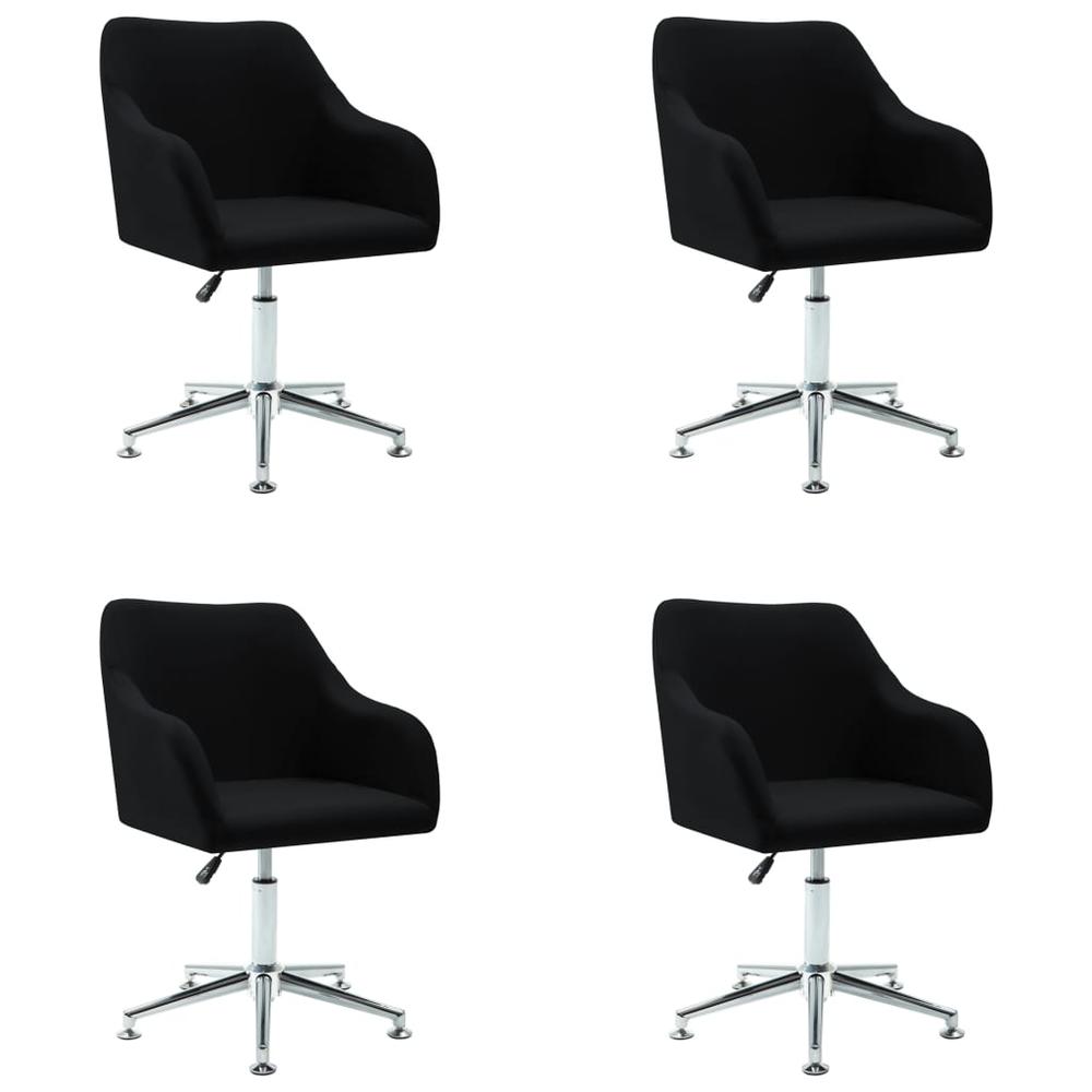 Swivel Dining Chairs 4 pcs Black Fabric. Picture 1