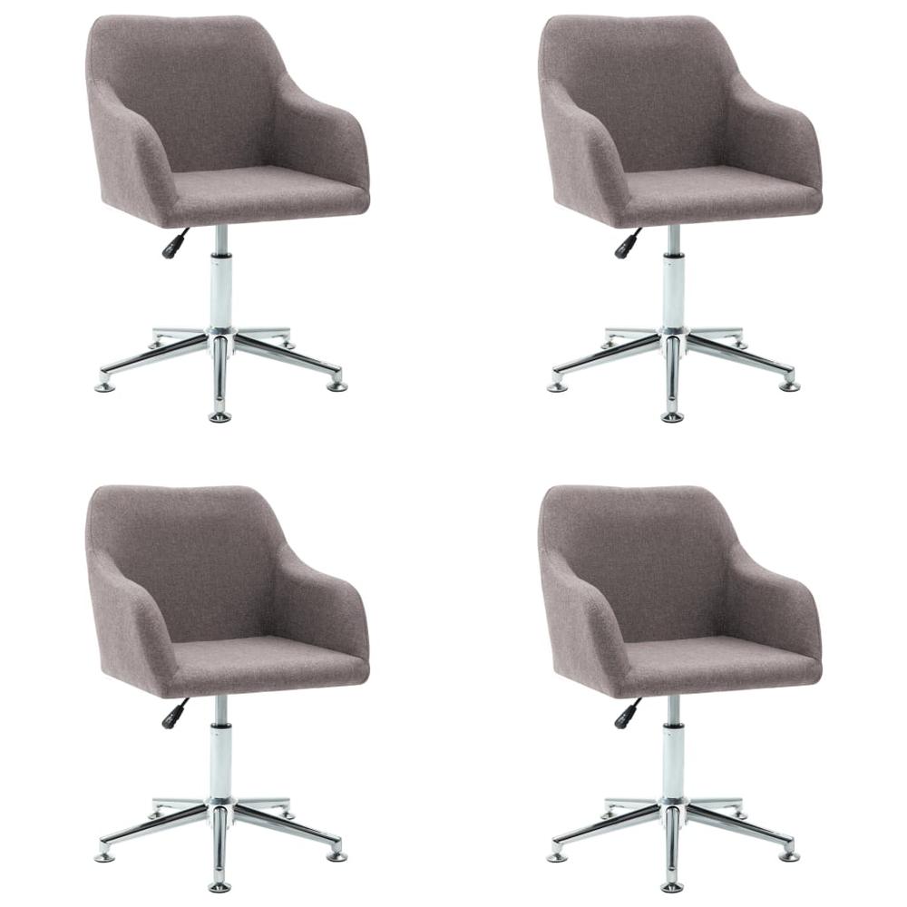 Swivel Dining Chairs 4 pcs Taupe Fabric. Picture 1