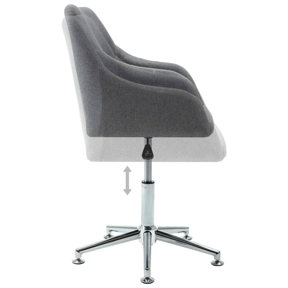 Swivel Office Chair Light Gray Fabric. Picture 4
