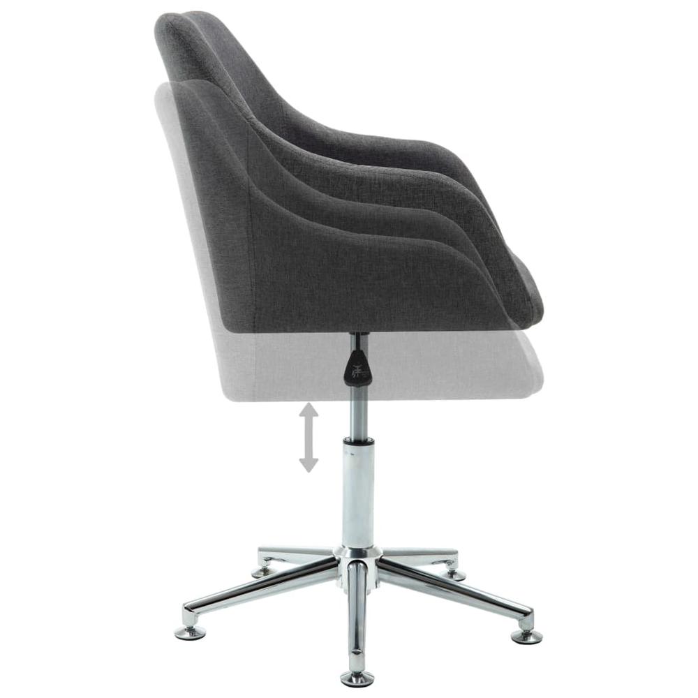 Swivel Office Chair Dark Gray Fabric. Picture 4