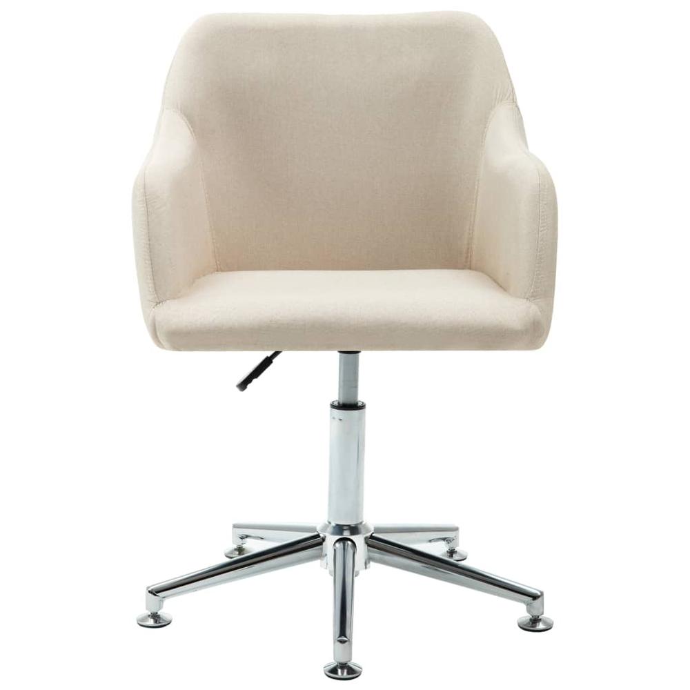 Swivel Office Chair Cream Fabric. Picture 1