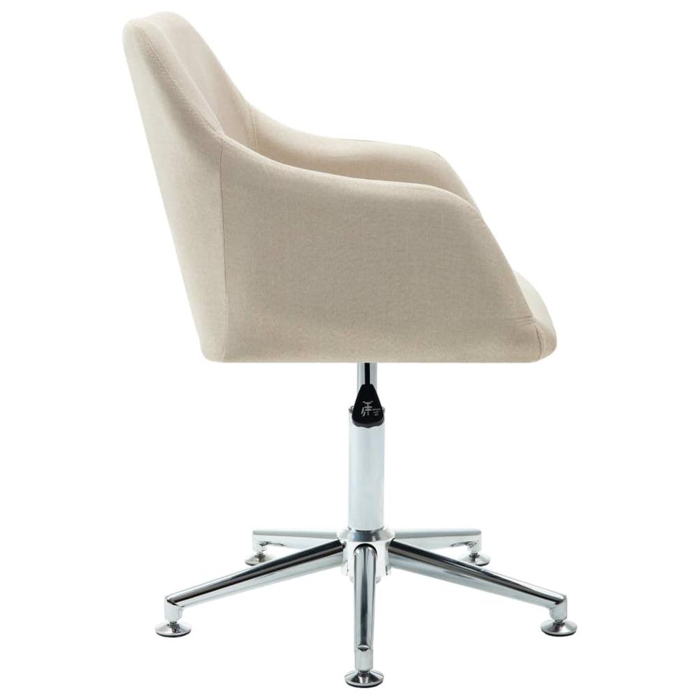 Swivel Office Chair Cream Fabric. Picture 2