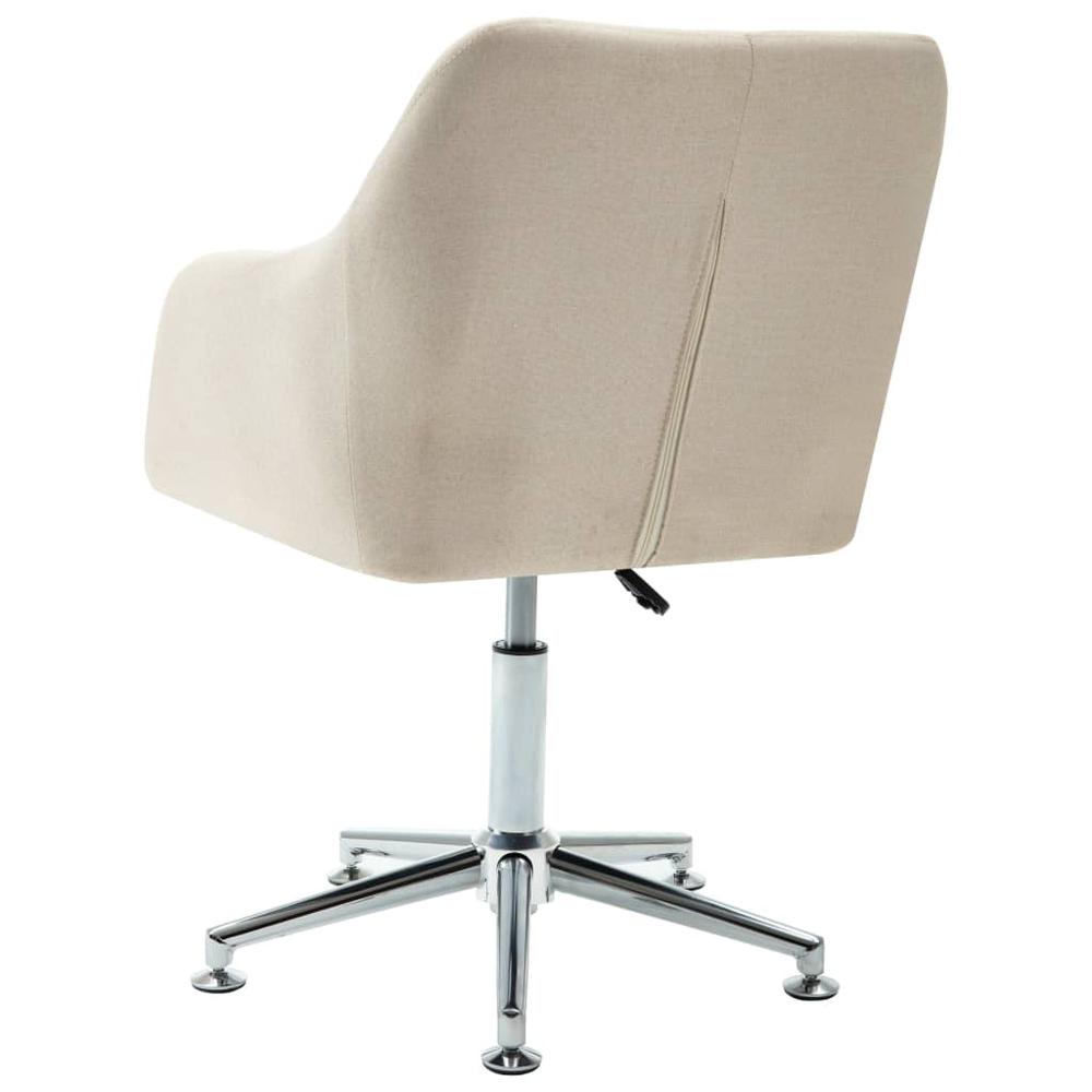 Swivel Office Chair Cream Fabric. Picture 3