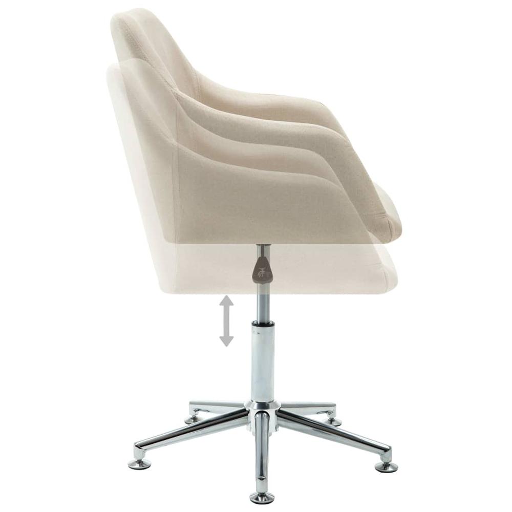 Swivel Office Chair Cream Fabric. Picture 4