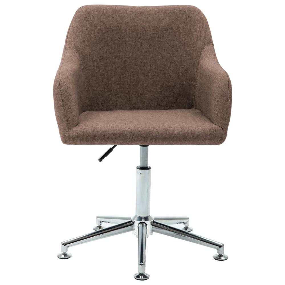 Swivel Office Chair Brown Fabric. Picture 1