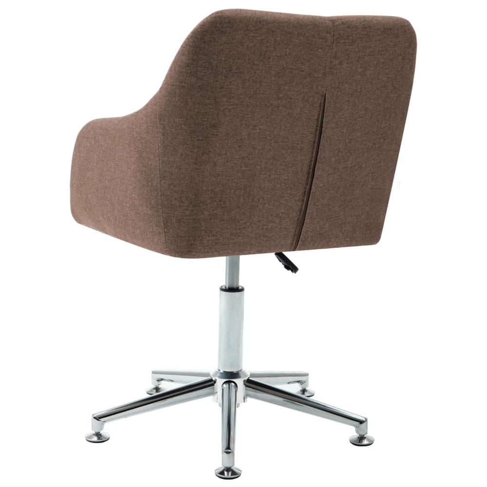 Swivel Office Chair Brown Fabric. Picture 3