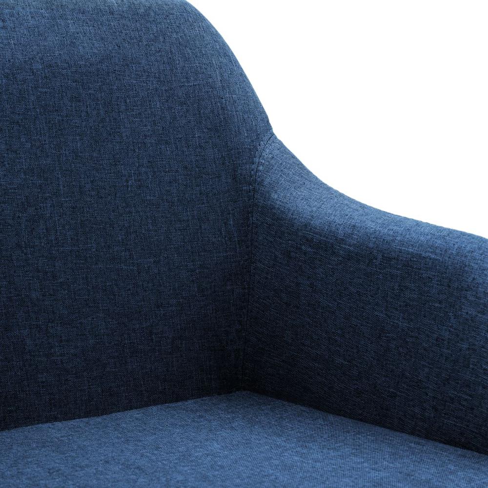 Swivel Office Chair Blue Fabric. Picture 5