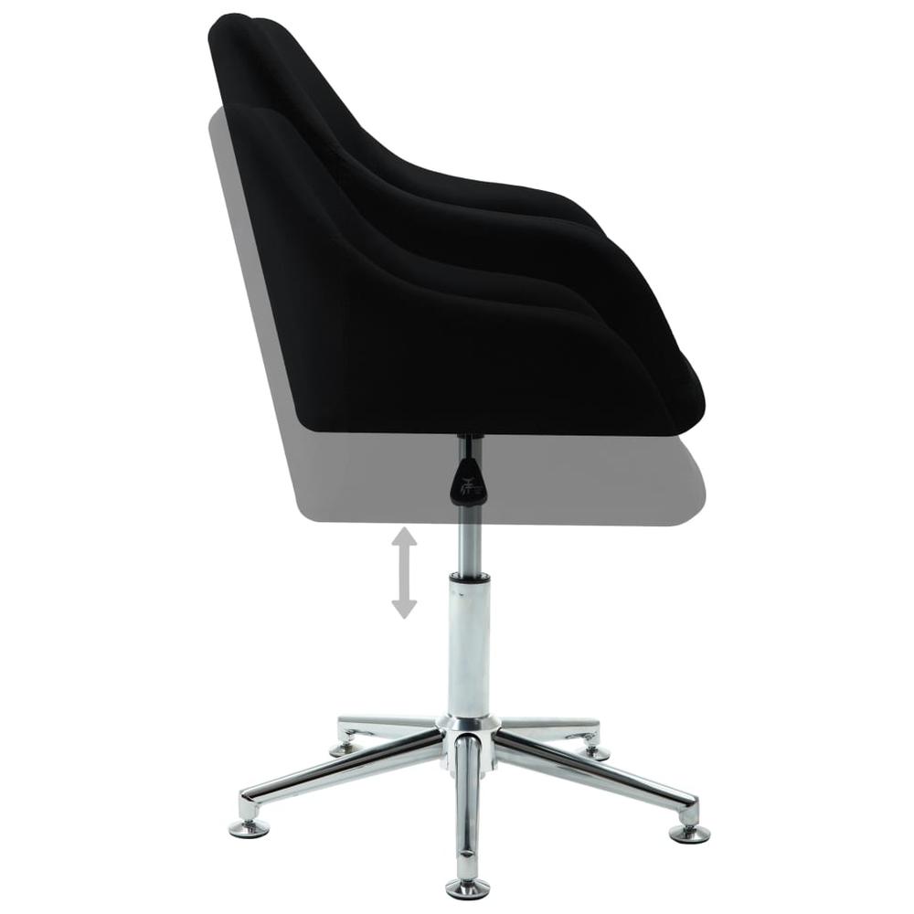 Swivel Office Chair Black Fabric. Picture 4