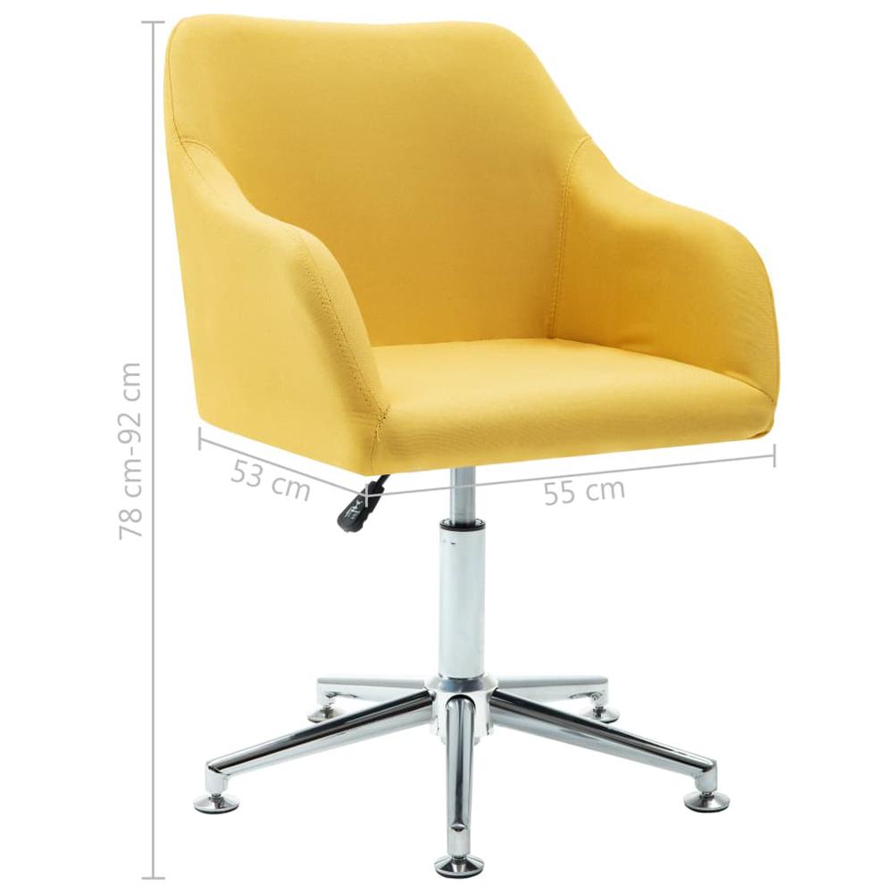 Swivel Office Chair Yellow Fabric. Picture 7