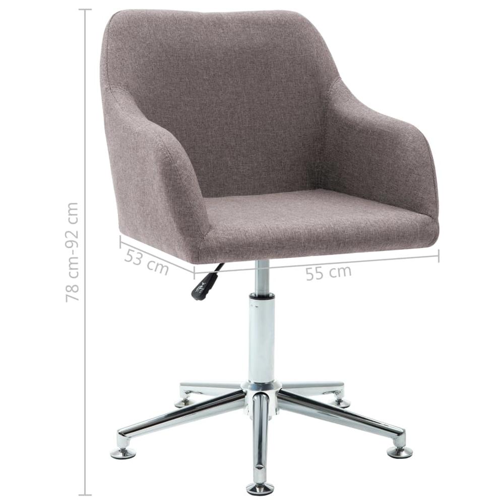 Swivel Office Chair Taupe Fabric. Picture 7