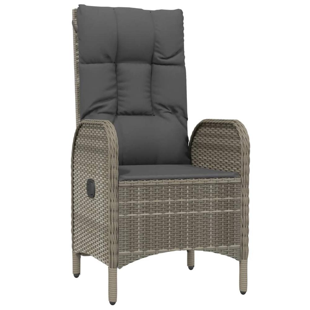 Patio Chairs 2 pcs Poly Rattan Gray. Picture 2