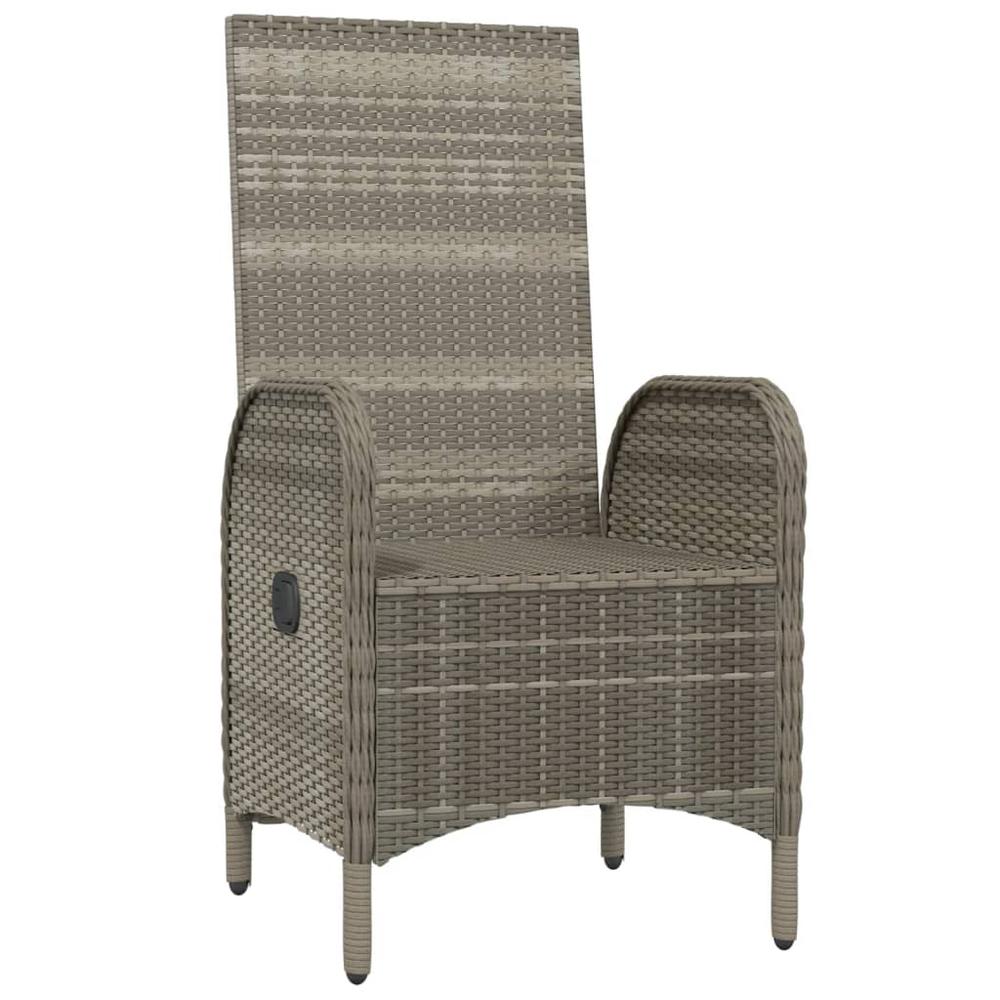 Patio Chairs 2 pcs Poly Rattan Gray. Picture 3