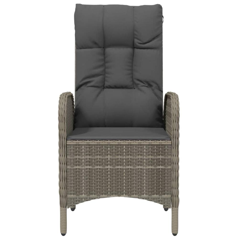 Patio Chairs 2 pcs Poly Rattan Gray. Picture 4