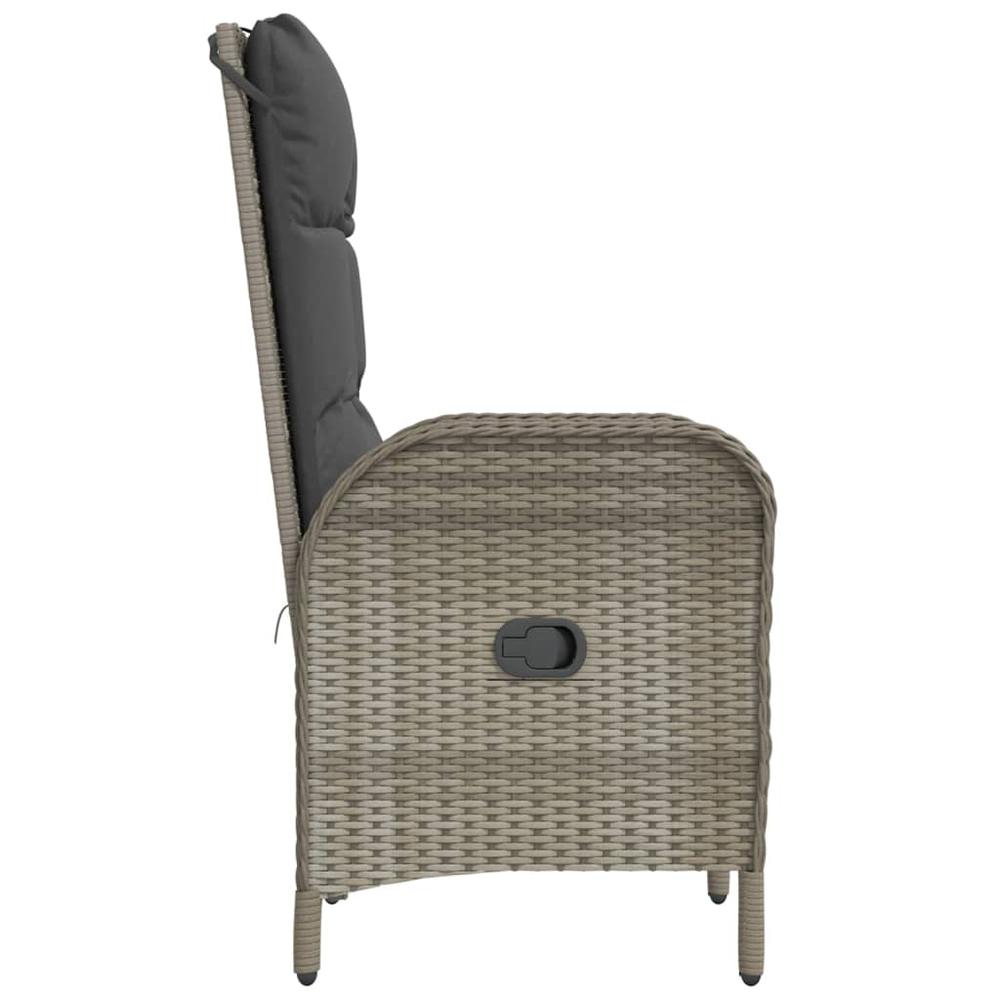 Patio Chairs 2 pcs Poly Rattan Gray. Picture 5