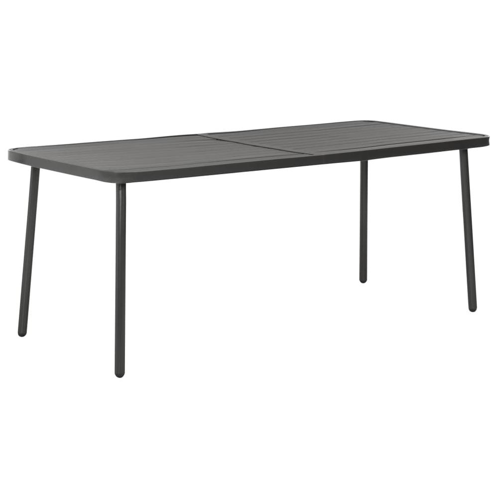 vidaXL Garden Table Dark Gray 70.9"x32.7"x28.3" Steel, 46632. Picture 1