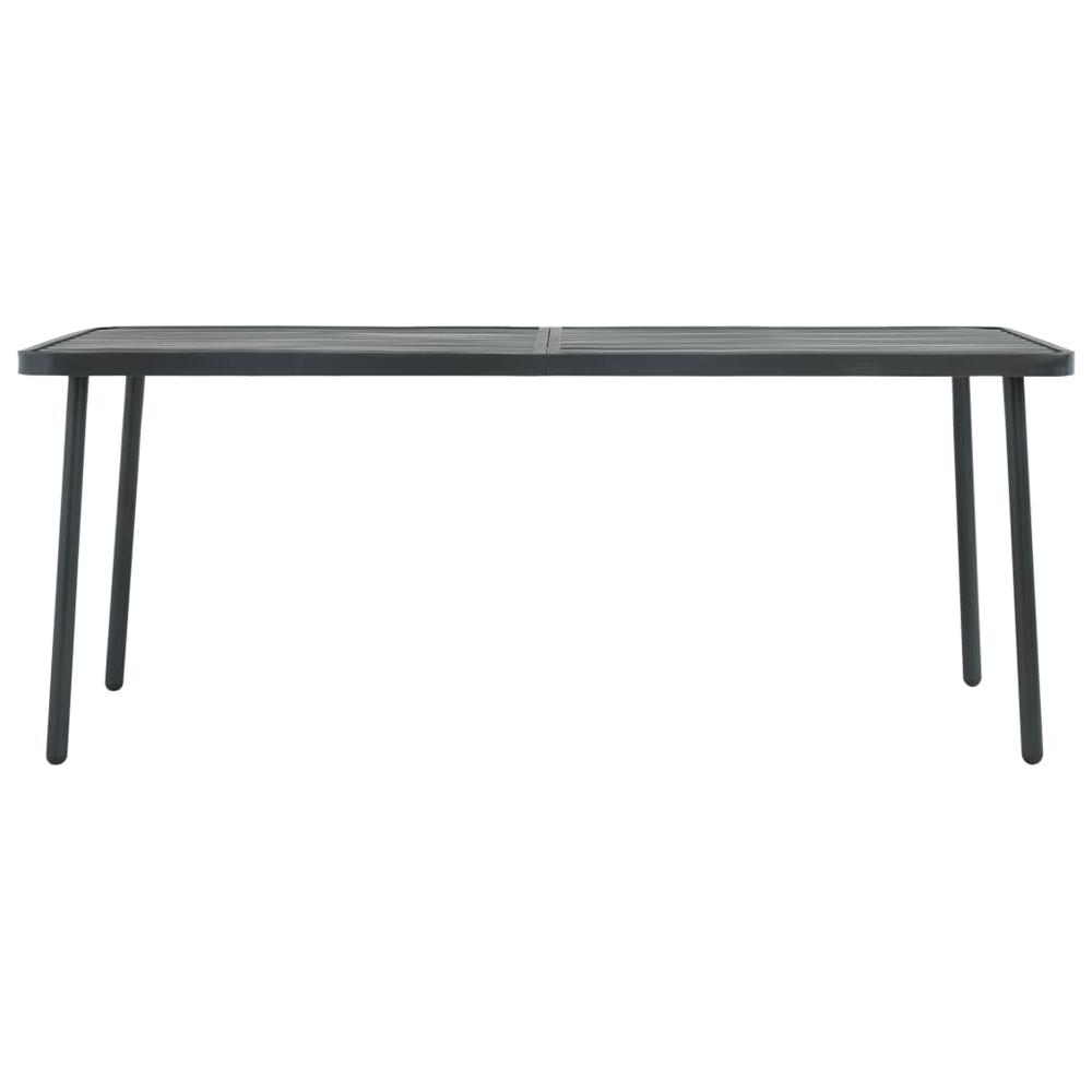 vidaXL Garden Table Dark Gray 70.9"x32.7"x28.3" Steel, 46632. Picture 2