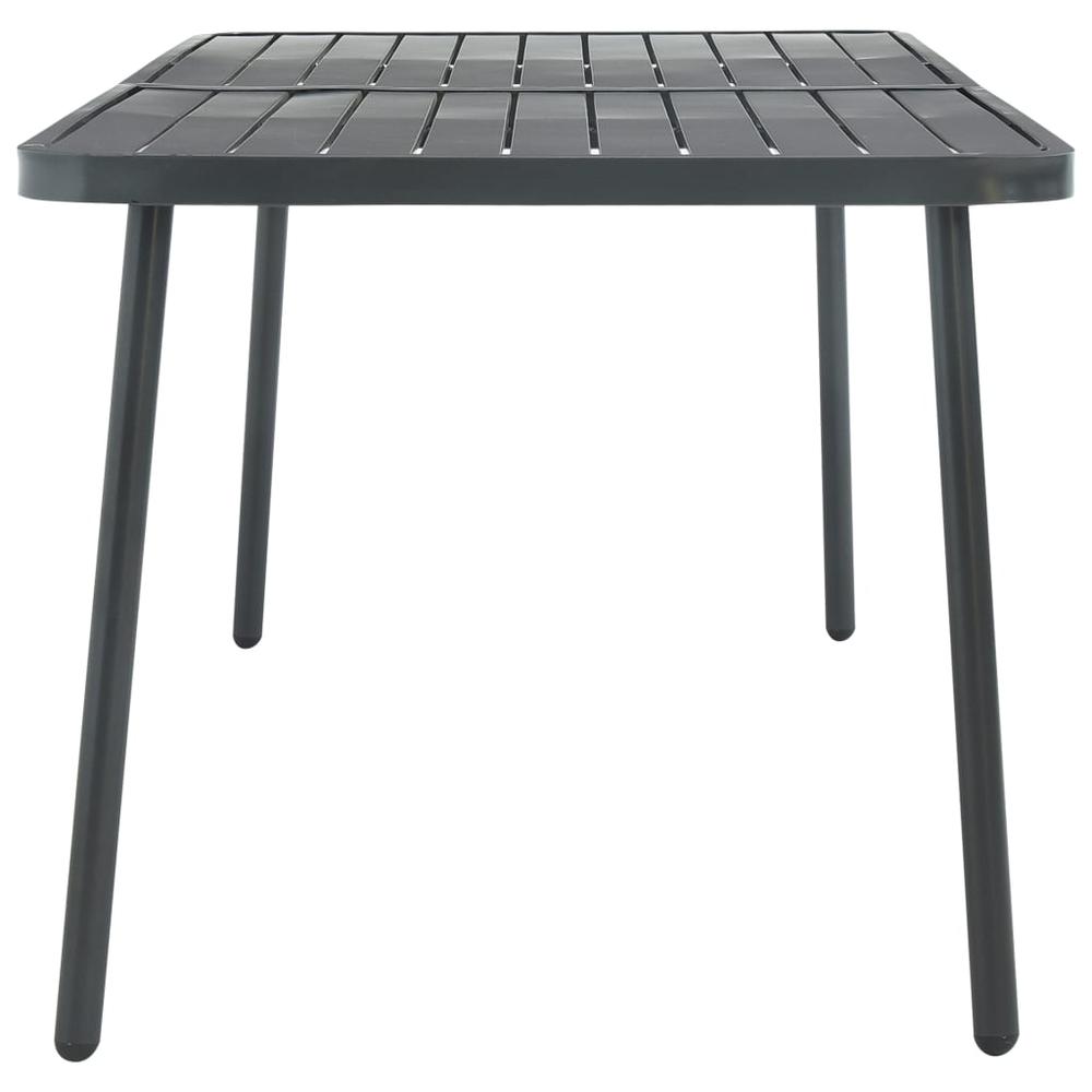 vidaXL Garden Table Dark Gray 70.9"x32.7"x28.3" Steel, 46632. Picture 3