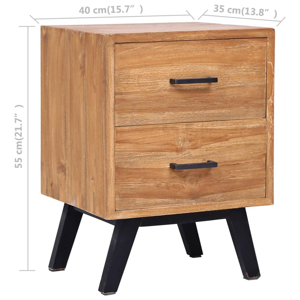 vidaXL Bedside Cabinet 15.7"x13.8"x21.7" Solid Teak 5310. Picture 9