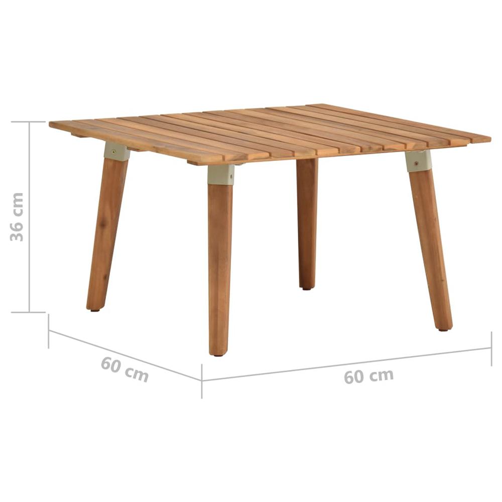 vidaXL Garden Coffee Table 23.6"x23.6"x14.2" Solid Acacia Wood, 46468. Picture 5