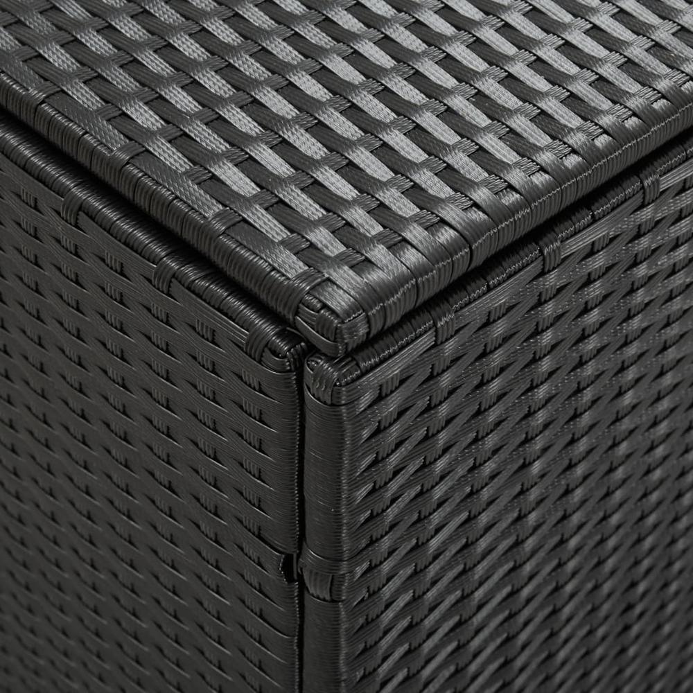 vidaXL Garden Storage Box Poly Rattan 70.8"x35.4"x29.5" Black, 46477. Picture 2