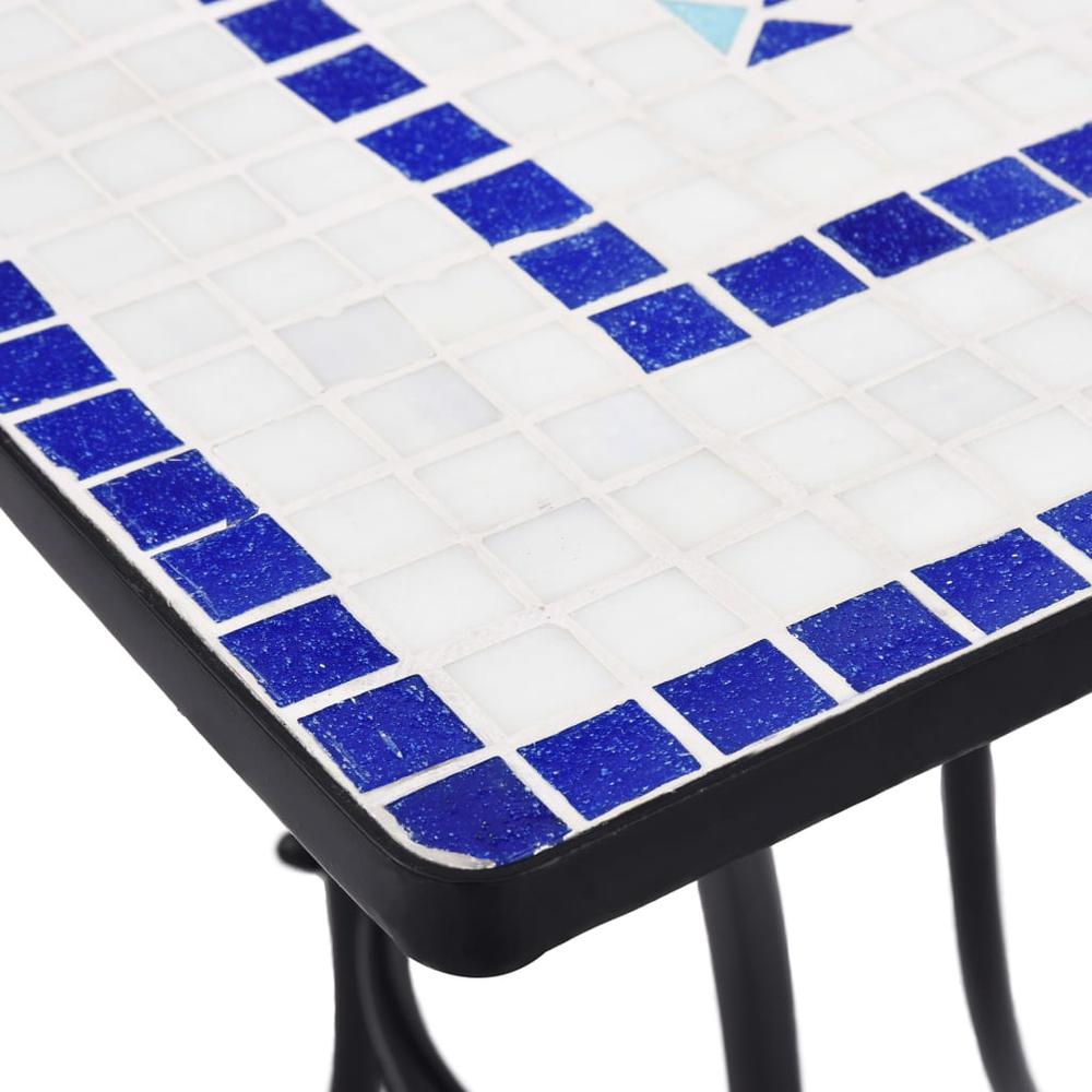 vidaXL Mosaic Bistro Table Blue and White 23.6" Ceramic, 46706. Picture 7