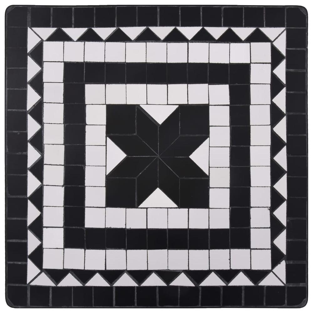 vidaXL Mosaic Bistro Table Black and White 23.6" Ceramic, 46707. Picture 5