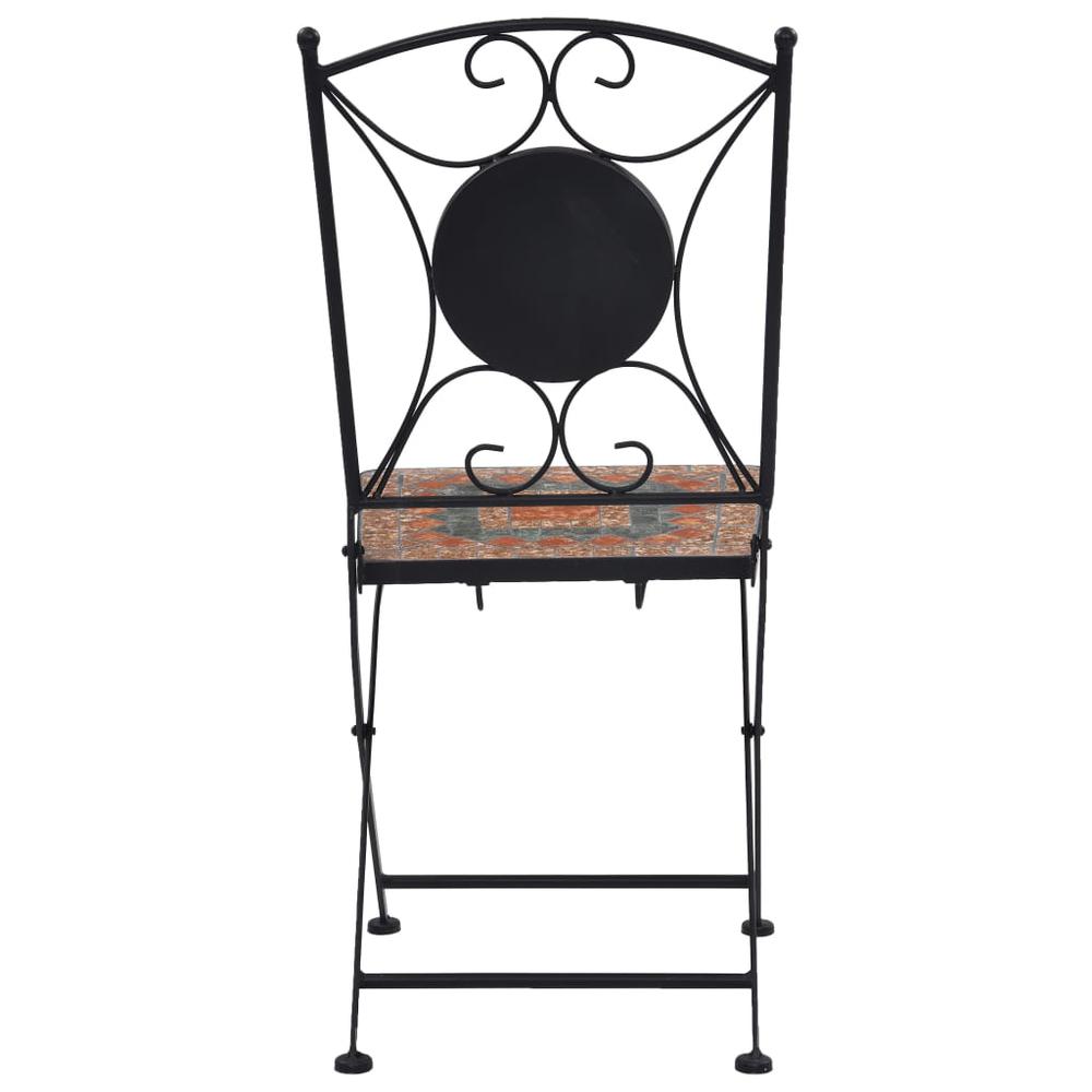 vidaXL Mosaic Bistro Chairs 2 pcs Orange/Gray, 46718. Picture 5