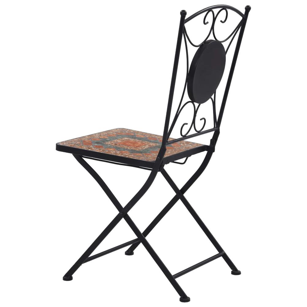 vidaXL Mosaic Bistro Chairs 2 pcs Orange/Gray, 46718. Picture 6