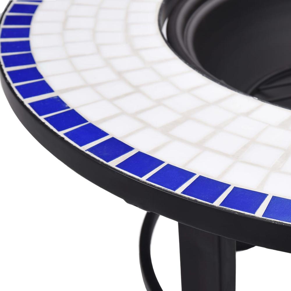 vidaXL Mosaic Fire Pit Blue and White 26.8" Ceramic, 46720. Picture 7