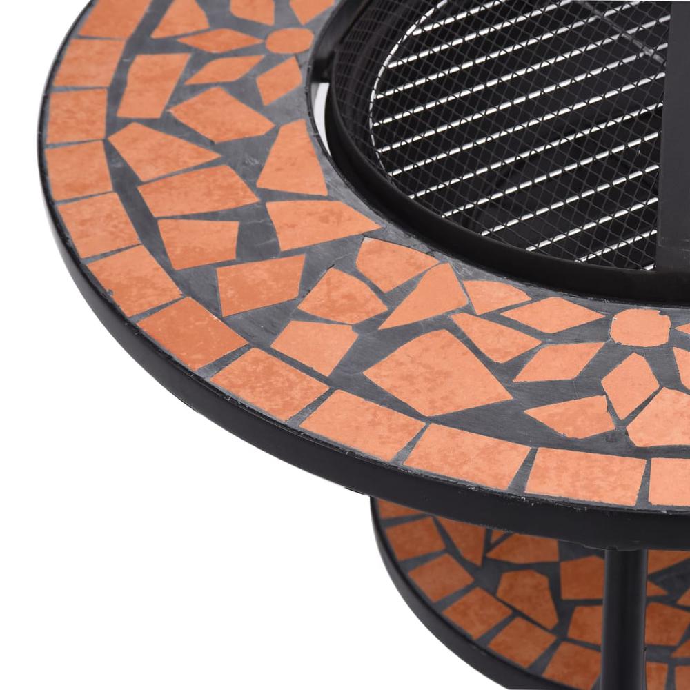 vidaXL Mosaic Fire Pit Table Terracotta 26.8" Ceramic, 46723. Picture 7