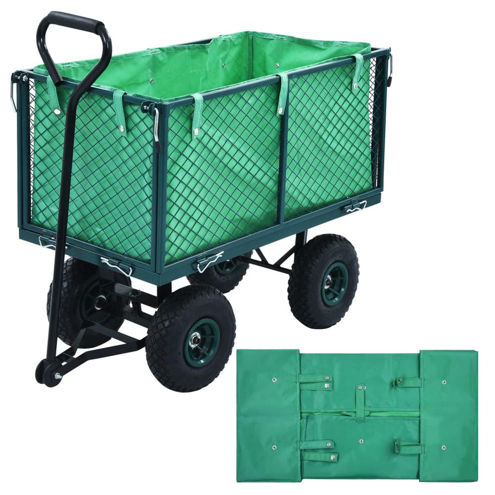 vidaXL Garden Cart Liner Green Fabric, 145729. Picture 1
