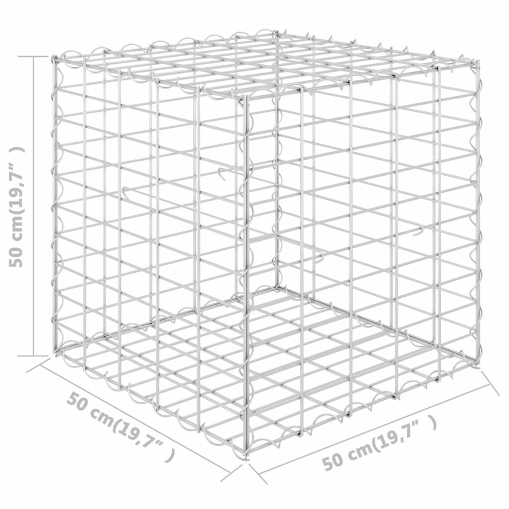 vidaXL Cube Gabion Raised Bed Steel Wire 19.7"x19.7"x19.7", 145650. Picture 5