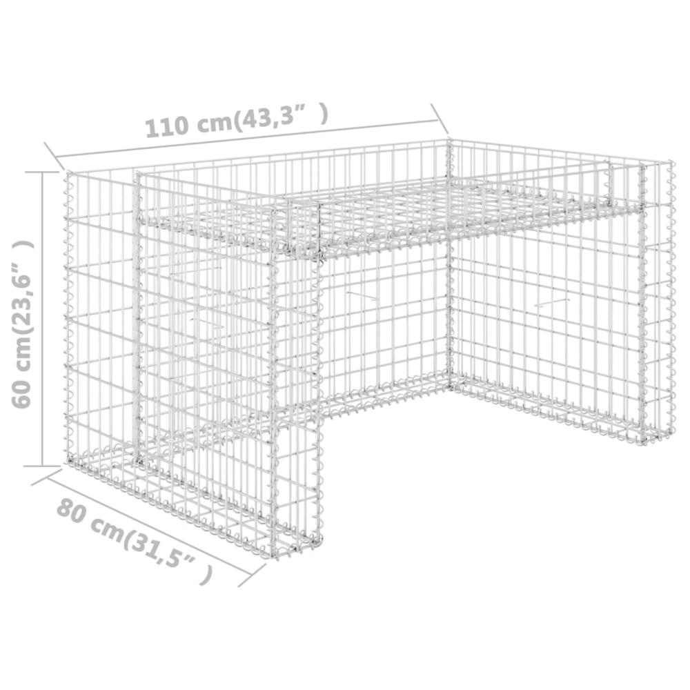 vidaXL Lawn Mower Garage with Raised Bed 43.3"x31.5"x23.6" Steel Wire, 145655. Picture 6