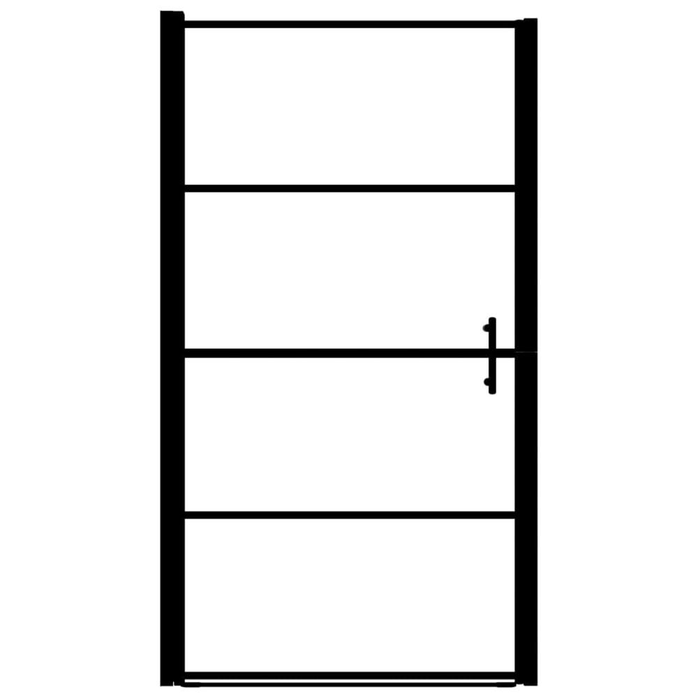 vidaXL Shower Door Tempered Glass 31.9"x76.8" Black, 145671. Picture 4