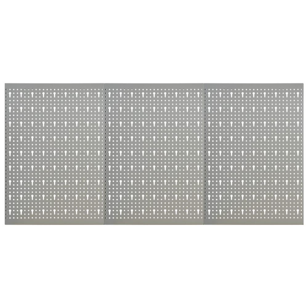 vidaXL Wall-mounted Peg Boards 3 pcs 15.7"x22.8" Steel, 145349. Picture 1