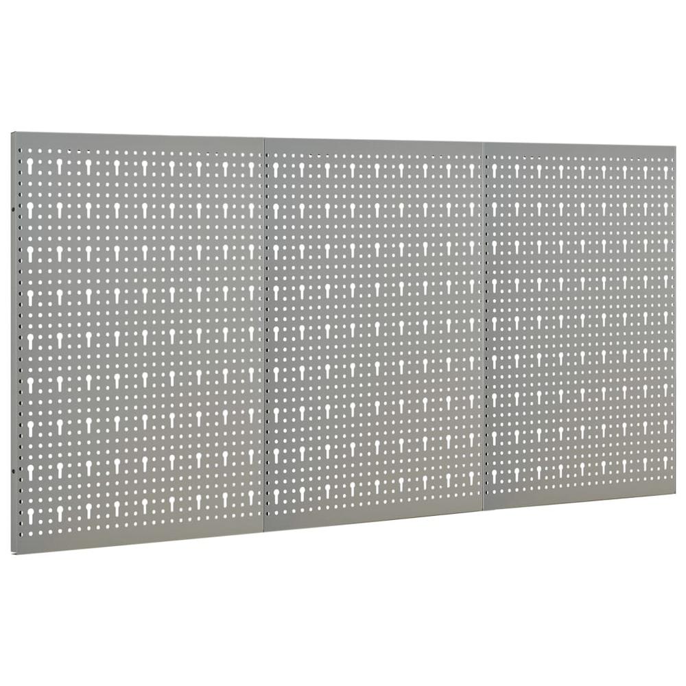 vidaXL Wall-mounted Peg Boards 3 pcs 15.7"x22.8" Steel, 145349. Picture 3