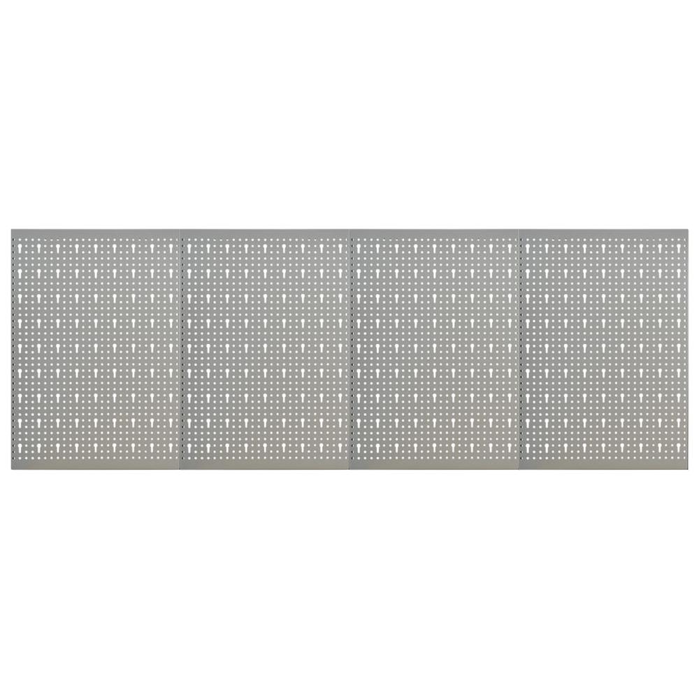 vidaXL Wall-mounted Peg Boards 4 pcs 15.7"x22.8" Steel, 145350. Picture 1