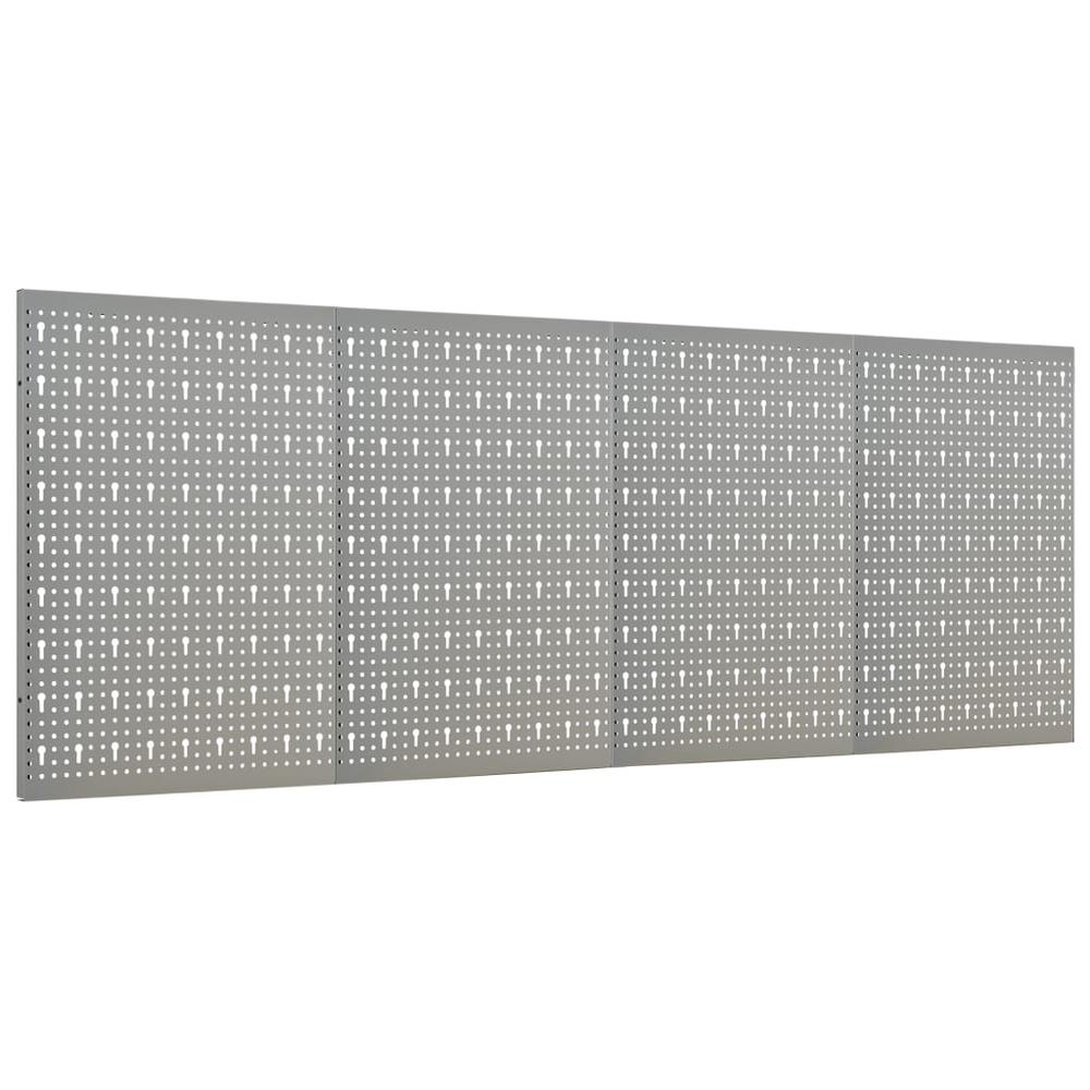 vidaXL Wall-mounted Peg Boards 4 pcs 15.7"x22.8" Steel, 145350. Picture 4