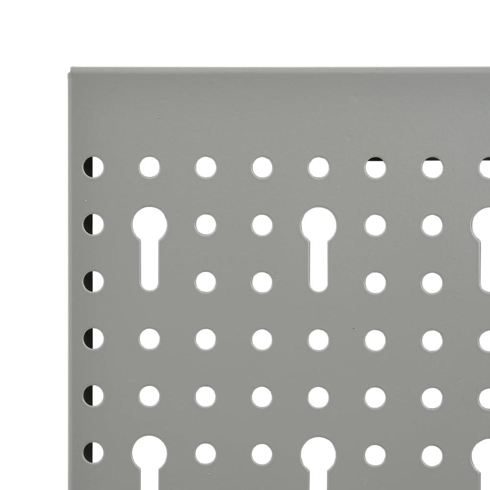 vidaXL Wall-mounted Peg Boards 4 pcs 15.7"x22.8" Steel, 145350. Picture 7
