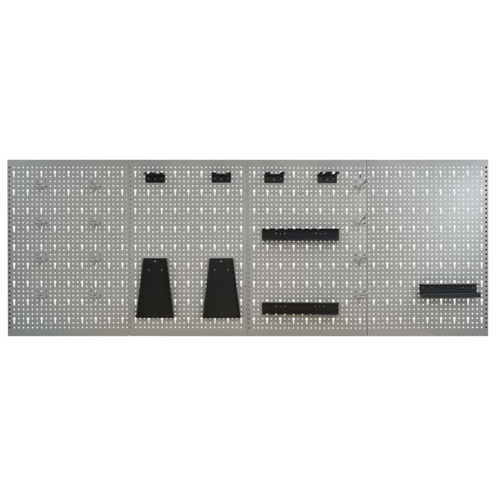 vidaXL Wall-mounted Peg Boards 4 pcs 15.7"x22.8" Steel, 145352. Picture 2