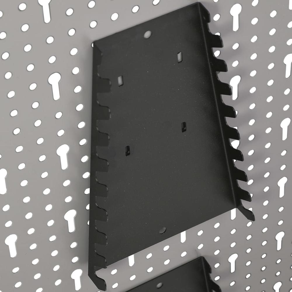 vidaXL Wall-mounted Peg Boards 4 pcs 15.7"x22.8" Steel, 145352. Picture 3